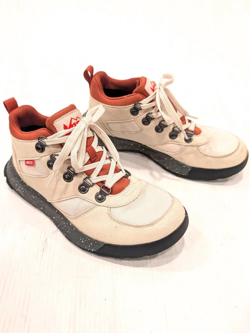 REI Co-op Trailmade Waterproof Beige and Rust Hiking Boots Sneakers Size 8 Women
